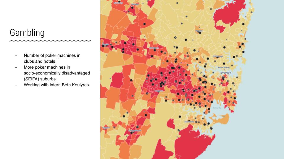 Poker machines mapped against social disadvantage in Sydney